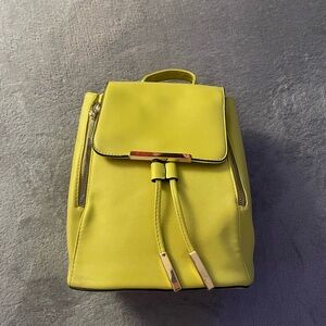 Yellow Backpack with Gold Accents